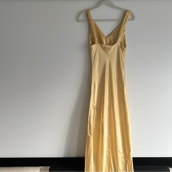 Anthropologie Sleeveless V-Neck Midi Slip Dress Size Small in Golden Canary - Picture 6 of 10